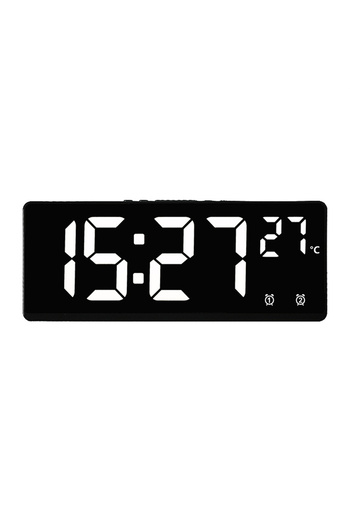 Choice White Voice Control Digital Alarm Clock Temperature Dual Alarm Snooze Desktop Table Clock Night Mode