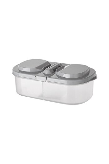 Choice grey C1913A Double Compartment With Lid Food Dried Fruit Sealing Jar Multifunctional Kitchen Refrige