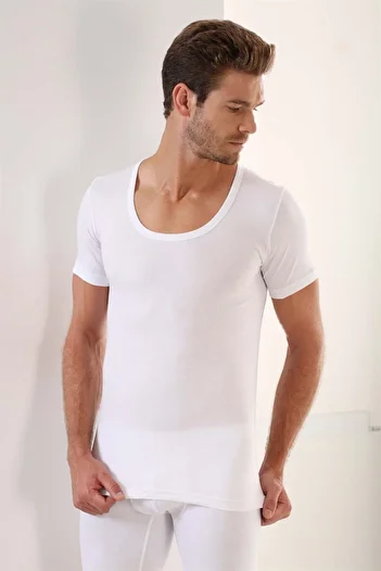 Arma Yıldız Men's Slim Fit White T-shirt - 100% Cotton, Crew Neck, Short Sleeve