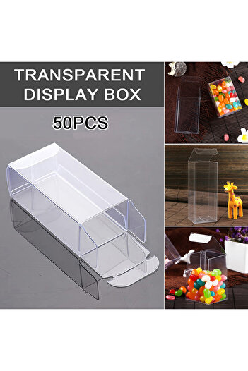 Choice Other 50PCS 30*40*82mm PVC Box Rectangle Clear Gift Display Box Cosmetic Crafts Packaging Box Transp