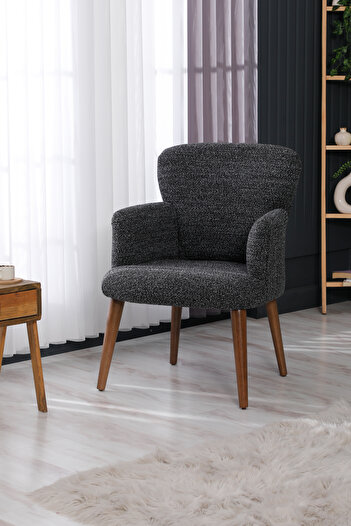 COLORMİX Berjer Koltuk-cafe-ofis-balkon-teras-bahçe-buklet Kumaş-siyah
