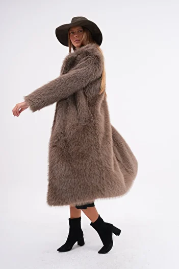 buqre's moda Full Length Fur Thick Fur Coat