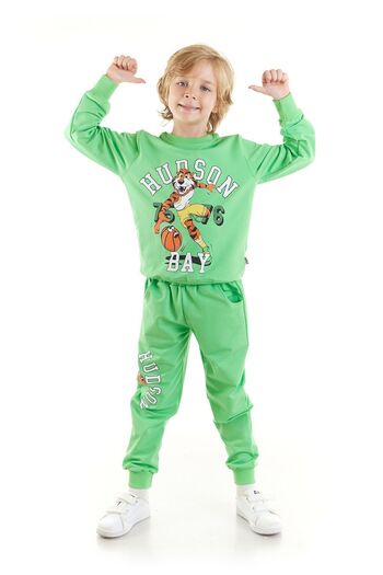 AHENGİM Boy's Hudson Printed Trend Tracksuit Set Ak2537