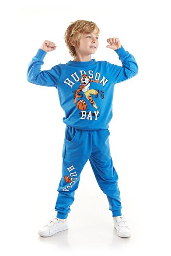 AHENGİM Boy's Hudson Printed Trend Tracksuit Set Ak2537