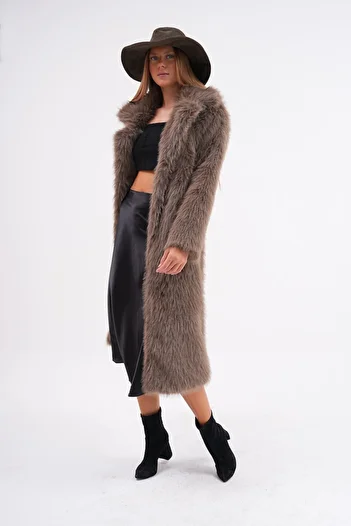 buqre's moda Full Length Fur Thick Fur Coat