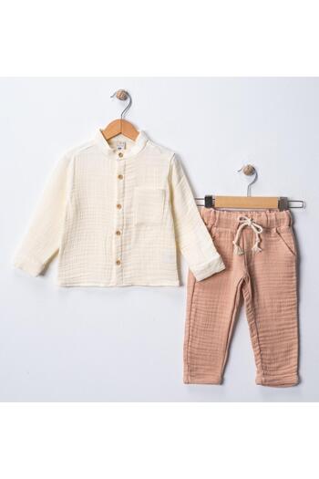 MAXI DRY Hundred Percent Cotton, Comfortable Fit Boys Muslin Fabric Bottom Top Set, Prevailing Collar