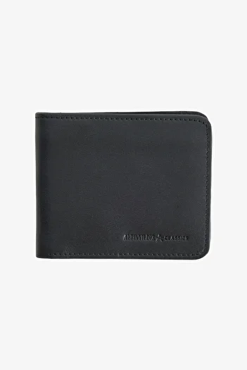 ALTINYILDIZ CLASSICS Men's Black 100% Leather Wallet