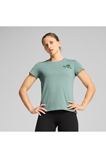 Puma Green Sunflower Pattern Graphic Train Tee