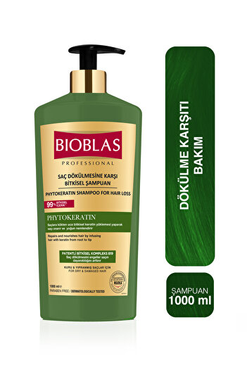 Bioblas Reparierendes Pflegeshampoo gegen Haarausfall mit Phytokeratin 1.000 ml - Keratin-Pflege, geschädigtes Haar
