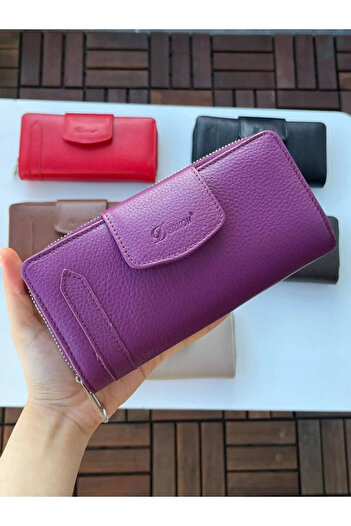 DERKON Genuine Purple Women's Wallet