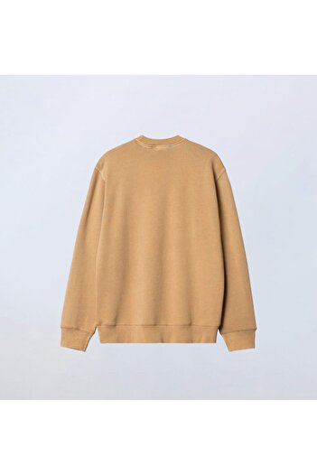 Elvino Μπεζ φούτερ με στάμπα Brooklyn Oversize Crew Neck με 3 κλωστές