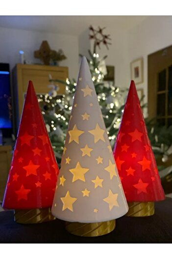 METADESİNG Razmo Pine Tree Tealight Candle Holder Decorative Winter Concept Early Year Ornaments New Year Winter Decor 15cm