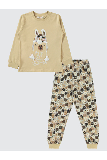 Civil Girls Girl's Pajama Set 6-9 Years Old Oat Milk