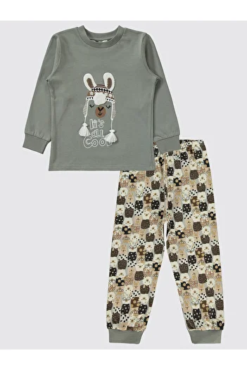 Civil Girls 2-5 Years Old Girl's Pajama Set - Graphite
