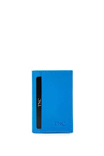 Tamer Tanca Θήκη για κάρτες Unisex Γνήσιο Δερμάτινο Μπλε