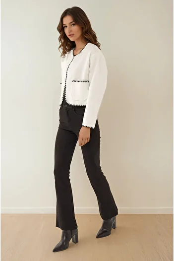 Hiccup Shepherd's Sewing Detailed Collarless Jacket