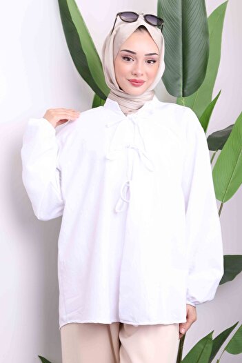 İmajButik White Front Tie Kimono