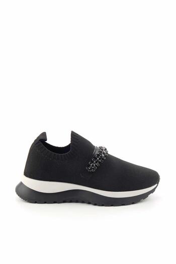 Bambi Black Knitwear Women's Sneaker K01673050882