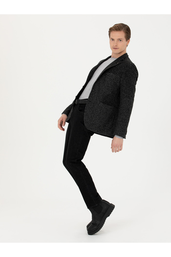 Cacharel Antrasit Slim Fit Yün Karışımlı Spor Ceket 50272721-VR006