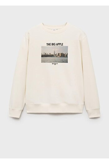 MANGO Man Grafik desenli pamuklu sweatshirt