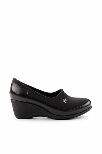 Bambi Women's Black Wedge Heeled Shoes K01311395509