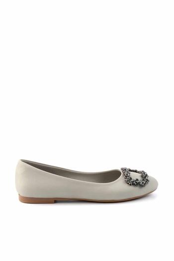 Bambi Matte Water Green Satin Women's Ballerinas K01641121338