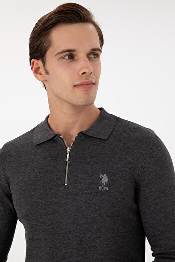 U.S. Polo Assn. Men's Anthracite Melange Sweater 50297066 -Vr081