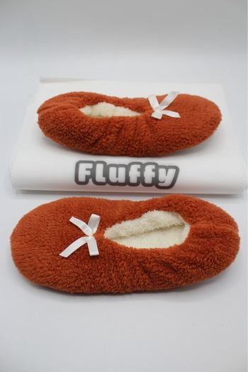 fluffy Booties Women's Slippers - Foldable Bag, Portable Home Ballerinas, Non-Slip No Sound Sole