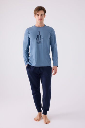 Arnetta Men's Blue Long Sleeve Pajama Set