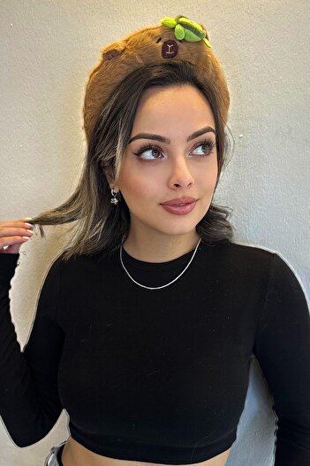 TAKIŞTIR Плюшена коронка с форма на кафява мечка