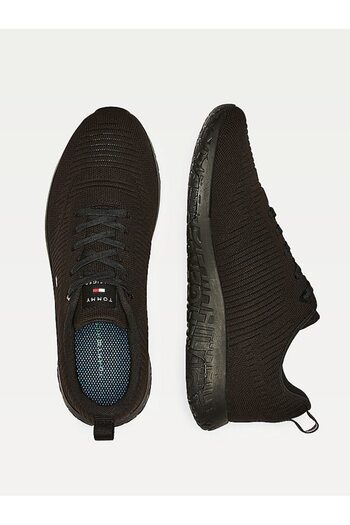 Tommy Hilfiger Pánské černé tenisky Corporate Knit Rıb Runner FM0FM02838