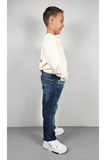 CEDY DENIM - Yüksek Kalite Erkek Çocuk Yüksek Bel Regularfit Esnek Jean Pantolon C800