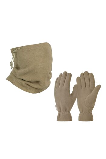 THERMOFORM Polar Unisex Gloves and Neck Collar Set - Sand
