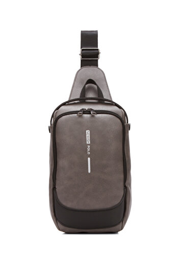 Newish Men's Gray Crossbody Hand and Shoulder Bag
