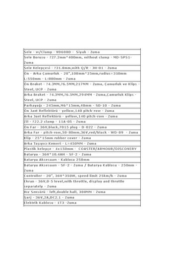 Kron ELEKTRONE ZUMA 20 ELEKTİRİKLİ KATLANIR BİSİKLET KOLON JANT MEKANİK DİSK FREN