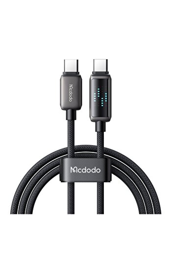 Mcdodo CA-4250 100W USB-C TO USB-C  ŞARJ HIZ GÖSTERGELİ ŞARJ VE DATA KABLOSU- 1.2 M SİYAH