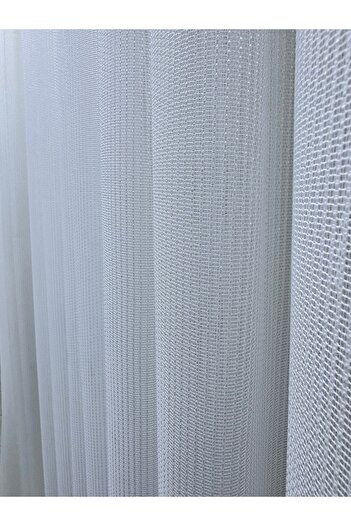 Fon Dünyası Bamboo Slub Don'T Want Ironing Tulle Curtain (1/3 Close Pleat)