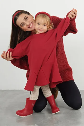 Mioma Kids Red Piece Sweat Dress