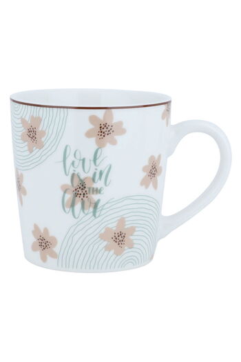 Alsaif Gallery Porcelain mug with white handle with pattern