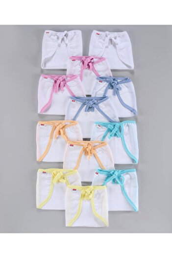 Babyhug Babyhug Reusable Muslin Nappy Set U-Shape Medium 5-12M - Eco-Friendly Breathable Pack of 12