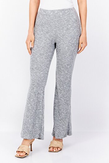 Sage The Label Women Wide Leg Textured Pull On Pants, Grey
