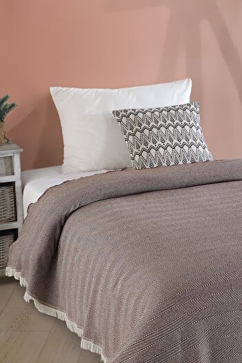 LADYNİL Natural Single Bedspread 180X210 cm Brown