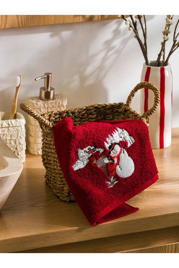 LC Waikiki Red Christmas Themed Cotton Face Towel 50X80 cm