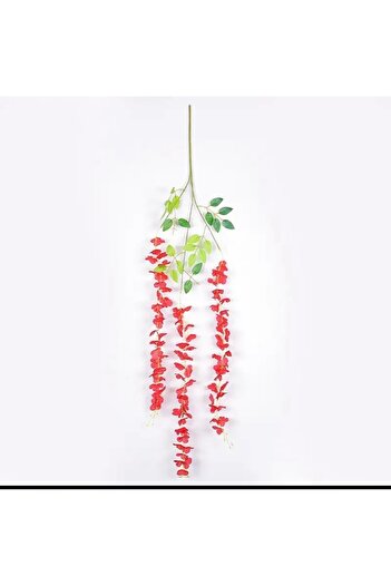 YAPAY ÇİÇEK DERYASI 1 Branch Red Dangling Acacia Flower Engagement Wedding Decor Ornament