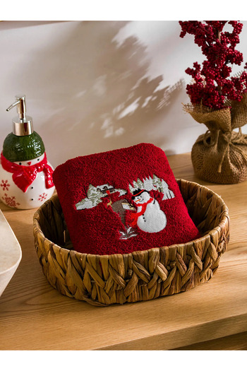 LC Waikiki Red Christmas Themed Cotton Face Towel 50X80 cm