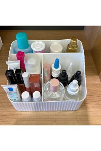 Bayev Buse Makeup and Cosmetic Organizing Box 4 Compartments Perfume Cream Pen Holder Desktop Organizer