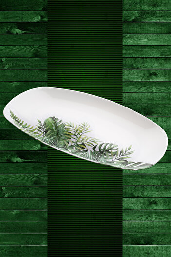 nazen Kayak 37cm Botanical Plate: Fisherman Restaurant Outdoor Service: Medium Salad, Fruit Presentation