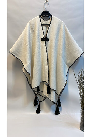 Onur Winter Knitwear Poncho - Solid Color, Edge Stripe, Fashion Trending Product - Store