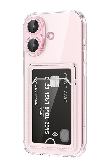 3GEN CASE Iphone 16 compatible transparent silicone case with card holder