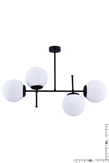 retro home design Retro 4lü Camlı Sıralı Plafonyer Sarkıt Beyaz Camlı Avize